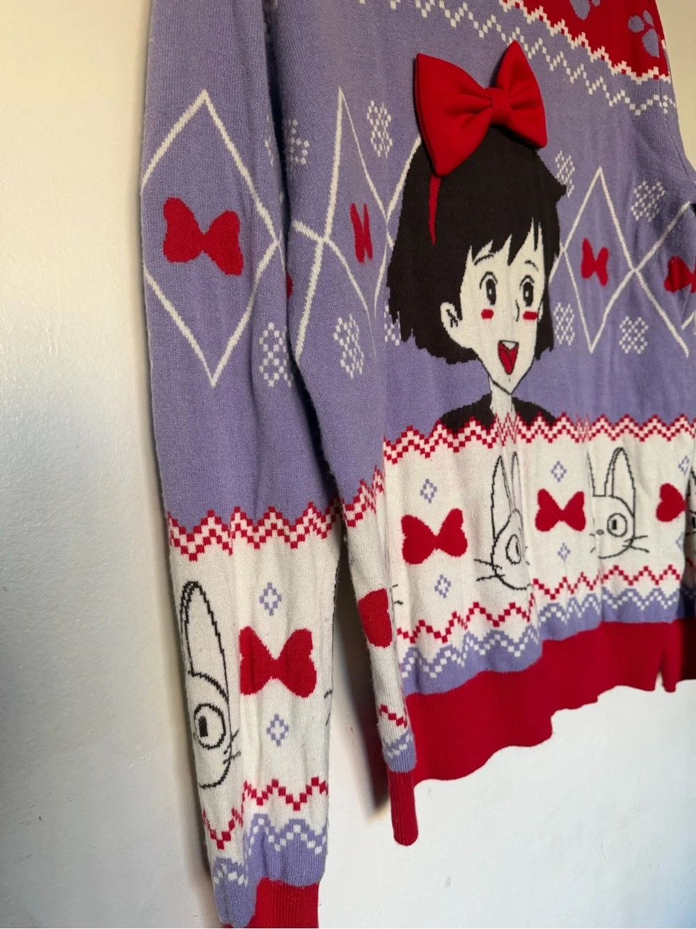 BoxLunch Studio Ghibli Kiki’s Delivery Service Sweater Medium 3D Bow - Picture 7 of 11